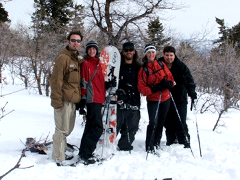 Megan, Jeremy, Drew, Jessica and Todd  hiking around Drews Cabin in Utah