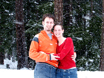 Jeremy and Megan in the snow on Mt. Hood in Oregon